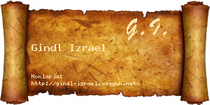 Gindl Izrael névjegykártya